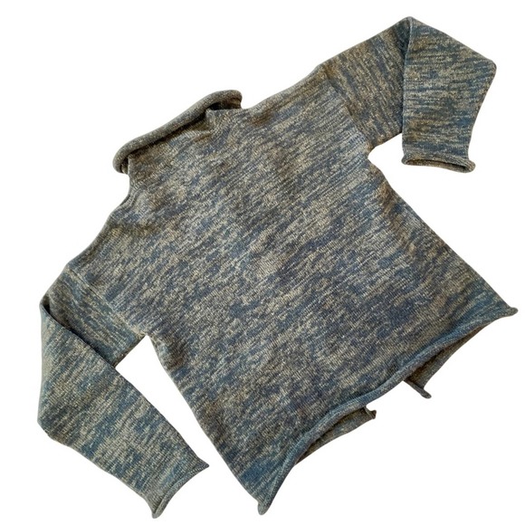 Peruvian Trading Co 100% Merino Wool Sweater Sz M Women Cardigan Marl Blue Gray - Picture 9 of 14